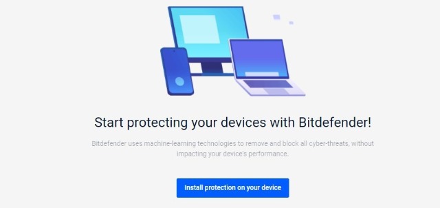 Bitdefender VPN page with the download link