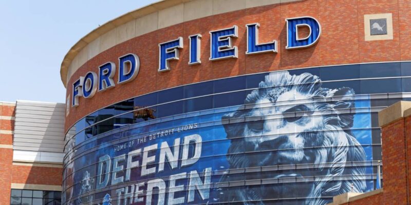 An image of Ford Field in Detroit