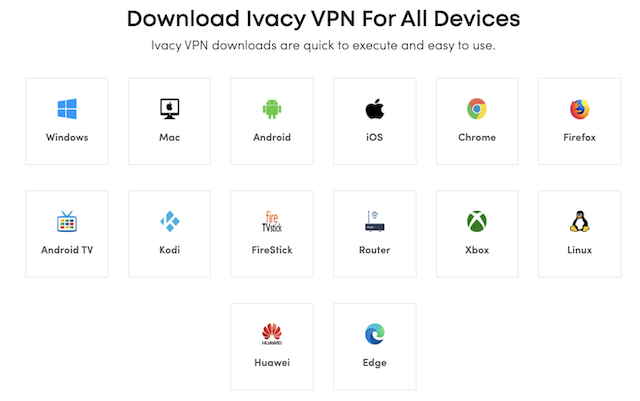 ivacy vpn devices list screenshot