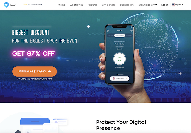 ivacy vpn website screenshot