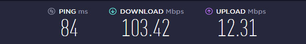 Vypr VPN US server speedtest