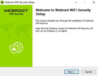 Webroot WiFi Security Installation Wizard