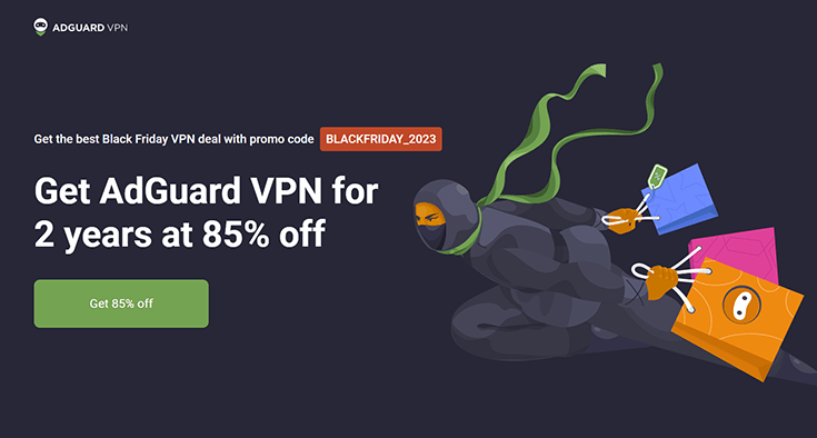 A screenshot of the Adguard VPN Black Friday deal.