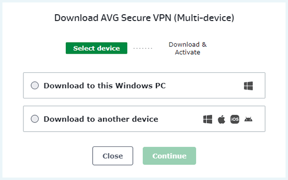 Screenshot of AVG, setup file download