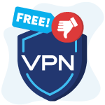 Free VPN shield icon with dislike