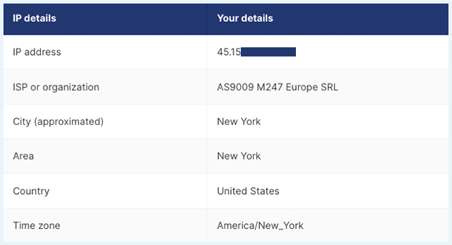 Image shows BeetVPN successfully passing an IP leak test