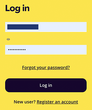 Screenshot of BlufVPN App, login window