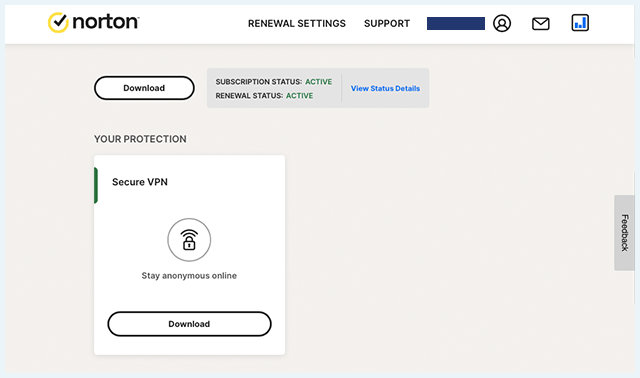 Screenshot of Norton Secure VPN, Download