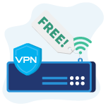 VPN shield icon over the free server icon