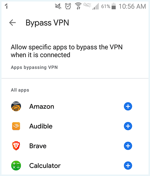 Screenshot of Google One VPN's 