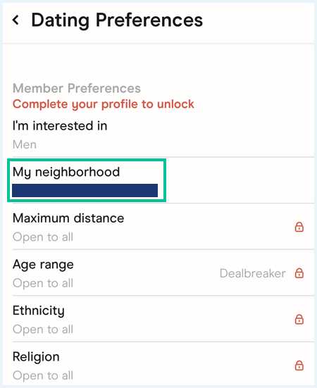 Screenshot showing edit profile options on the Hinge dating app