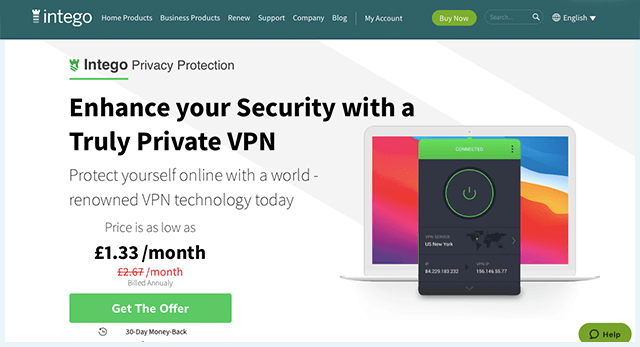 Screenshot of Intego Privacy Protection, privacy protection page