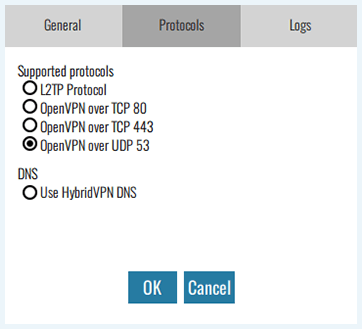 Screenshot of Le VPN, Protocols