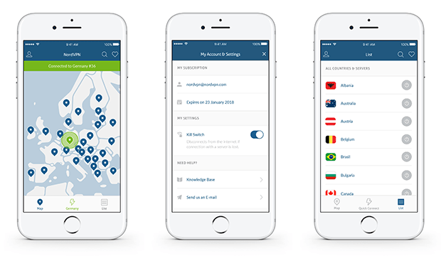 NordVPN iPhone Screenshots