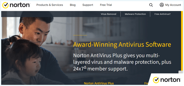 Norton Site, Antivirus page