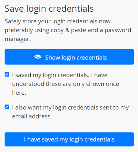 Screenshot of Perfect Privacy VPN, Saving Login Credentials