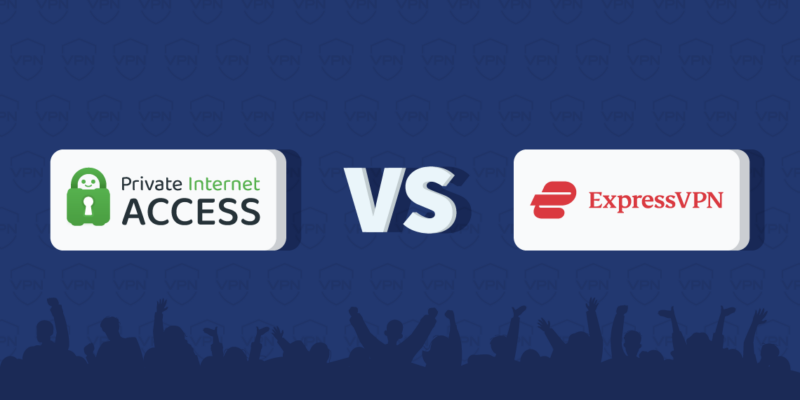 Image showing logos of Private Internet Access VPN vs ExpressVPN