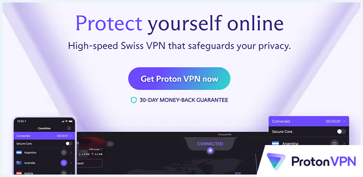 Screenshot of Proton homepage, February 2023