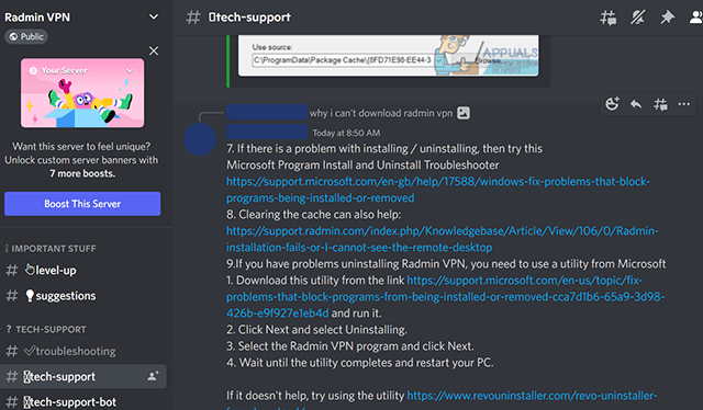 Screenshot of Discord Radmin VPN