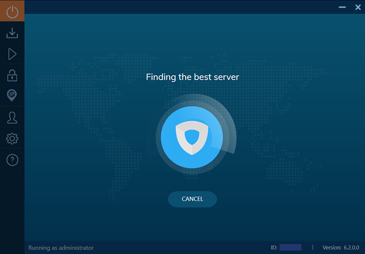 Screenshot of Ivacy VPN, interface, connection delays