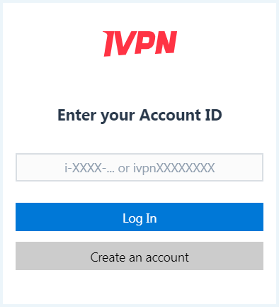 IVPN Login page