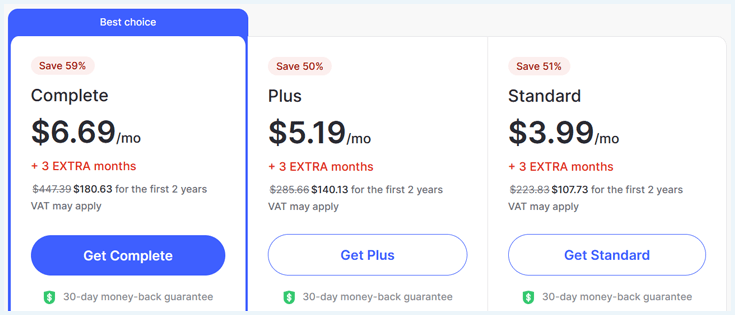 NordVPN pricing plans