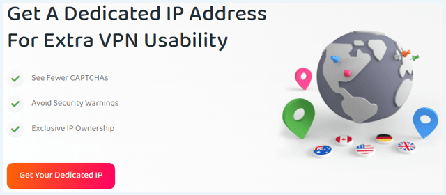 PIA's Dedicated IP Address page