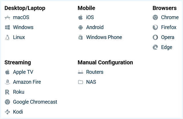 Screenshot of VPN Unlimited, supported platforms