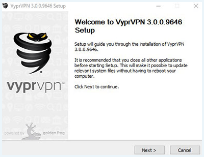 VyprVPN Installation Wizard