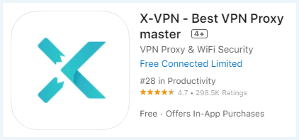 X-VPN in Apple App Store