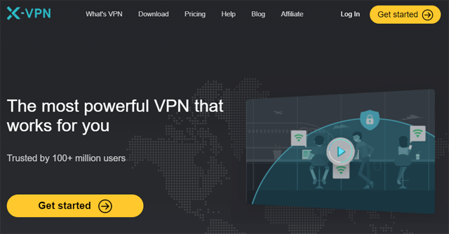 X-VPN website homepage