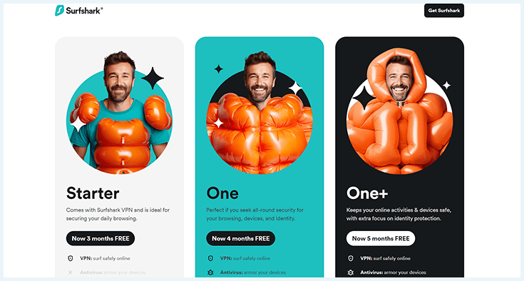 A screenshot of the Surfshark Black Friday deals.