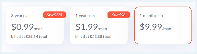 Screenshot of TouchVPN, pricing plan