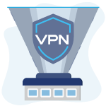 Icon representing VPN shield as hologram