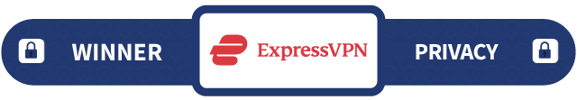 Banner with the text "Winner", "Privacy" and the ExpressVPN logo