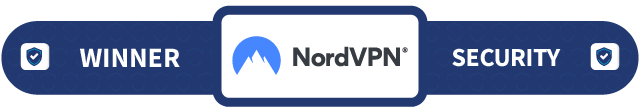 Banner with the text "Winner", "Security", and the NordVPN logo