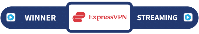 Banner with the text "Winner", "Streaming" and the ExpressVPN logo