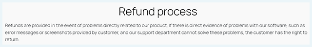 Screenshot of Whoer VPN, refund process