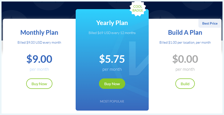 Screenshot of Windscribe pricing plans